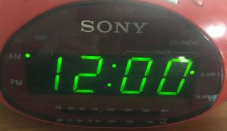 Sony ICF - CD831 Red Psyc Dream Machine FM/AM CD Alarm Clock Radio 2