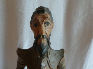 Vintage Wooden Hand Carved Don Quixote & Sancho Panza Figures 5