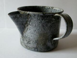 Antique Spouted 2 Cup Grey Enamel Graniteware Tea Pot/cup/mug Enamelware