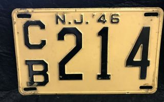 Antique Jersey License Plate Cb214