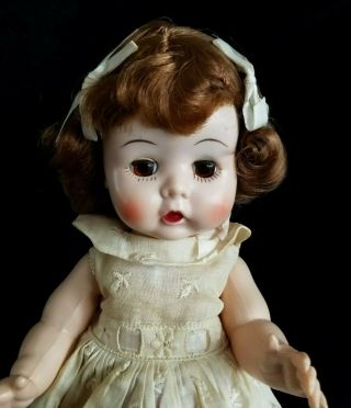 Vintage Cute Walker Doll Hard Plastic 10 " Dress Sleep Eyes