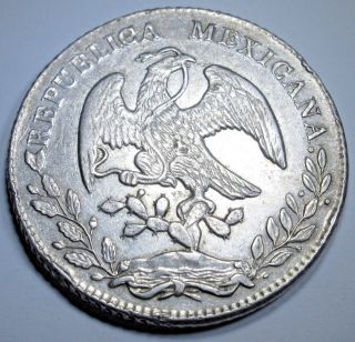 Mexico 1878 Go JA Silver 8 Reales Antique Currency Money Large Dollar Size Coin 2