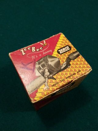 Vintage Zebco Zee Bee Fishing Reel Great Shape Model 202 Spinning Reel W/box