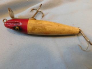 Vintage Wooden Freshwater Fishing Lure by Paw,  Paw Red & White Décor 2