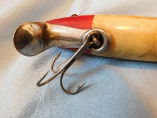 Vintage Wooden Freshwater Fishing Lure by Paw,  Paw Red & White Décor 3