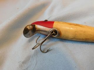 Vintage Wooden Freshwater Fishing Lure by Paw,  Paw Red & White Décor 4