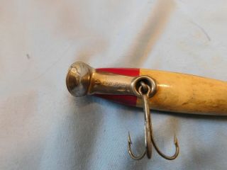Vintage Wooden Freshwater Fishing Lure by Paw,  Paw Red & White Décor 5