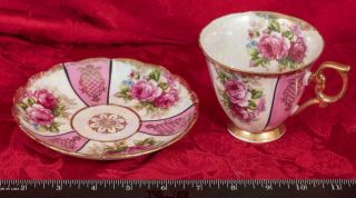 Vintage Tea Cup & Saucer Lm Royal Halsey Very Fine Mbh