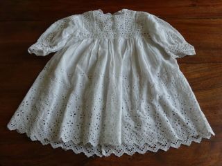Antique French Doll Dress Jumeau - Bru Lace And Muslin
