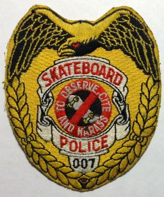 Vintage 1987 Powell Peralta Patch Skateboard Police " To Observe Cite And Harass "