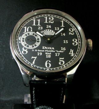 Doxa Antique Wwii Era Rare Steel Large Wristwatch Metal Dial U - Boot Lohs Kiel