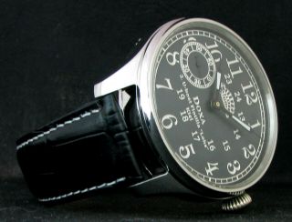 DOXA Antique WWII Era Rare Steel Large Wristwatch Metal Dial U - BOOT LOHS KIEL 4