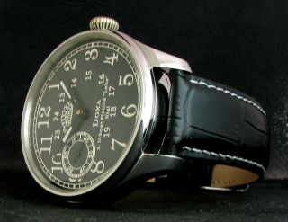 DOXA Antique WWII Era Rare Steel Large Wristwatch Metal Dial U - BOOT LOHS KIEL 5
