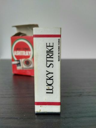 ANTIQUE LUCKY STRIKE PORTABLE TOBACCO ASHTRAY TIN & FILTERS BOX 4