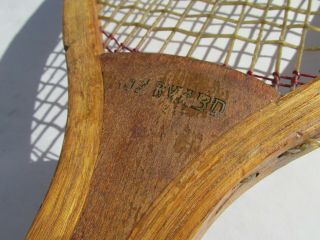 circa 1910 ANTIQUE WOOD TENNIS RACKET RARE IN THIS WELL PRESERVED 7