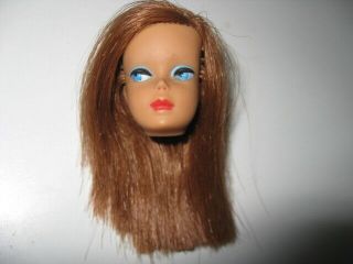 Vintage Color Magic Barbie Doll Head Only - Auburn Hair - Reroot - Tlc