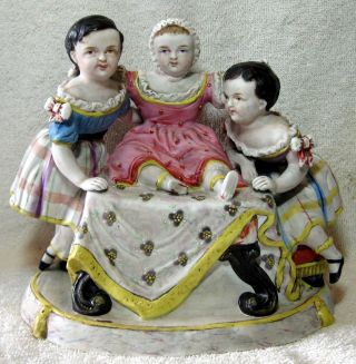 A Antique German Or French Porcelain Group Figurine