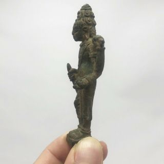 Antique Asia China Khmer Bronze Buddha Statue Figure Buddhism weapon Old Relic 4