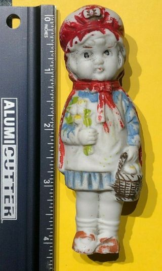 Vintage Antique Japan Bisque Little Red Riding Hood Penny Doll Porcelain