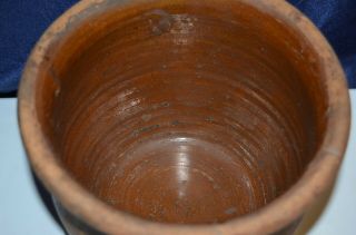 Antique Clay Pot Crock Old Pennsylvania Redware Glazed Out of Round Philadelphia 3
