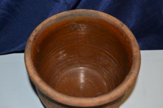Antique Clay Pot Crock Old Pennsylvania Redware Glazed Out of Round Philadelphia 4