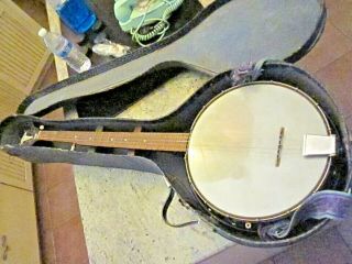 Antique Kay 5 String Banjo With Case