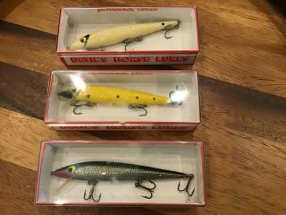 Vintage Smithwick Rogue Lures,  Qty 3 W/hard Plastic Box Tops