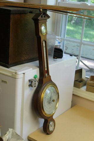29.  5 " Solid Mahogany Wooden Barometer - Airguide
