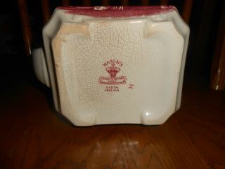 Antique Mason ' s ENGLAND Red/Pink Transferware Vista Pattern Teapot Lid Trivet 8
