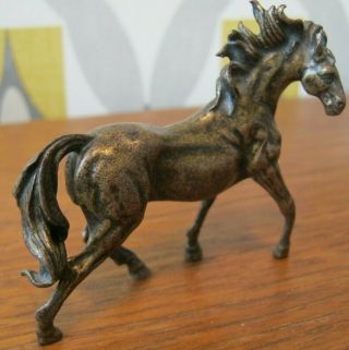 Fabulous Vienna Style Miniature Bronze Of A Horse Stallion With Gorgeous Patina