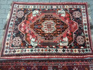 antico - swiss 2 Antique indoGHASHGHAII rugs 4`x 5`5 and 3`7 x 5`1 ft 4