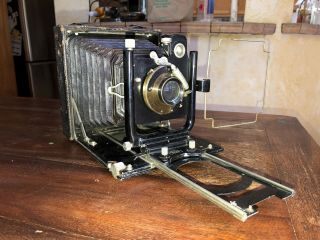 Antique Zeiss Ikon Favorit 265 /7 Bausch & Lomb Rapid Rectilinear Lens 9x12 Cm