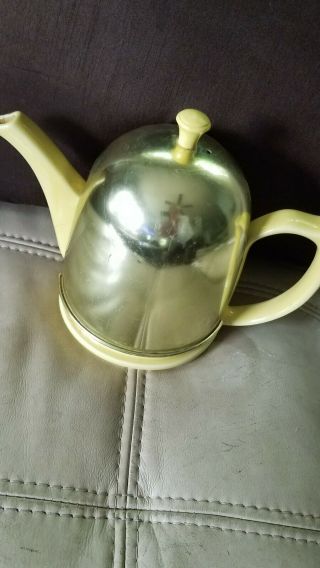 Antique Hall Yellow Teapot With Aluminum Insulated Cozy Cover