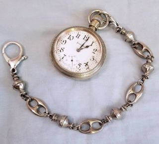 Illinoise Pocket Watch Monster18s Fold Out 17j 58.  1mm Thick Crystal Killer Chain