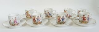Lovely Antique French Haviland & Co Limoges Set Of Coffee Cans And Saucers