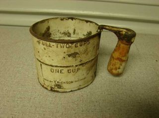 Antique Erickson Two Cup Flour Sifter 3 - 1/8 " High,  Great Patina
