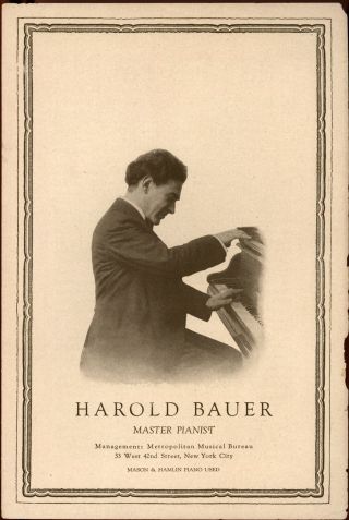 Antique Harold Bauer Master Pianist Promo Advertisement 1925 Aeolioan Duo - Art :