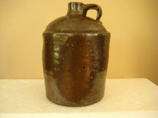 Antique Hand Thrown Pottery Whiskey Jug Stamped " W W Rolader " 1852 - 1922 Atlanta