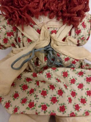 Vintage Raggedy Ann Cloth Doll Johnny Gruelle 15 Inch 7