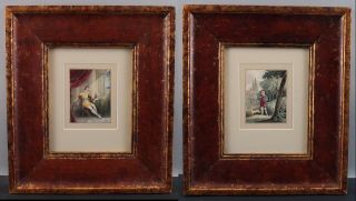2 Antique Early 19thc English Watercolor Paintings,  Shakespeare Ages Of Man,  Nr