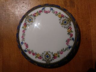 Antique French Ahrenfelot Porcelain powder jar dish box.  Cira 1894 - 1930. 4