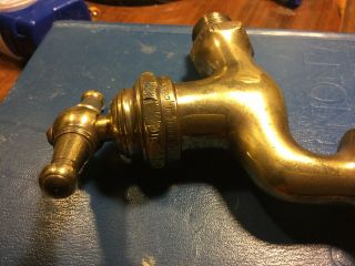 Vintage LF&C “Royal” Brass Water Spigot Faucet - with Hose Bib 3