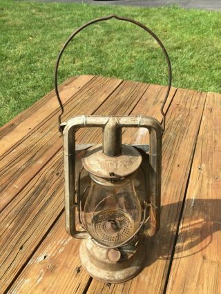 Antique Dietz Buckeye Dash Lamp Kerosene Lantern With S G & L Early Globe