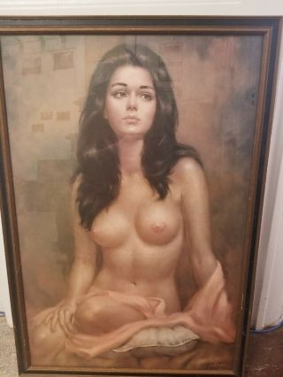 Larry Vincent Garrison Signed Nude Print In Frame