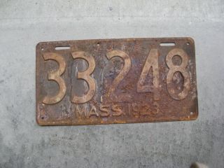 1923 23 Massachusetts Ma Mass License Plate Rustic Antique 33248