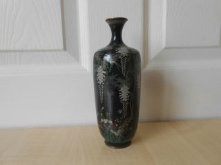 Antique Japanese Silver Wire Cloisonne Vase