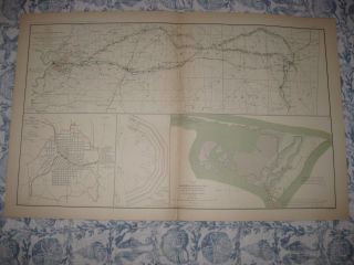 Antique 1891 Vicksburg Meridian Mississippi North Carolina Atlanta Civil War Map