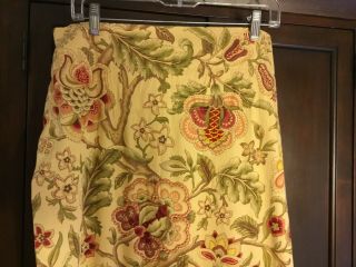 1 Pair 2 Panels,  Waverly Imperial Dress Antique Jacobean Floral 41x84 Cotton