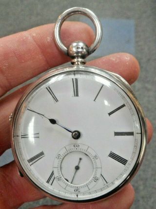 Antique Silver Cased " Fusee " Patent Lever Pocket Watch,  Circa 1892.  N/r