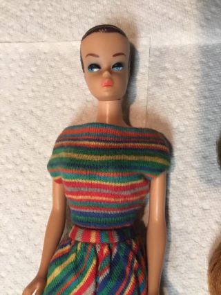 Vintage Barbie Fashion Queen Doll With Two Piece Dress And 3 Wigs,  Minty 2